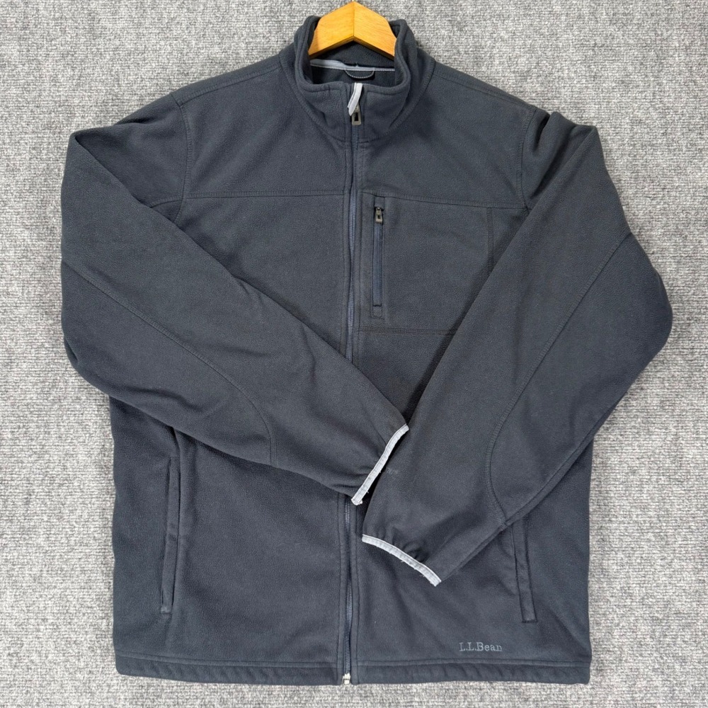 L.L.Bean Polartec Windbloc Fleece Jacket Men's Large Tall Charcoal Full Zip